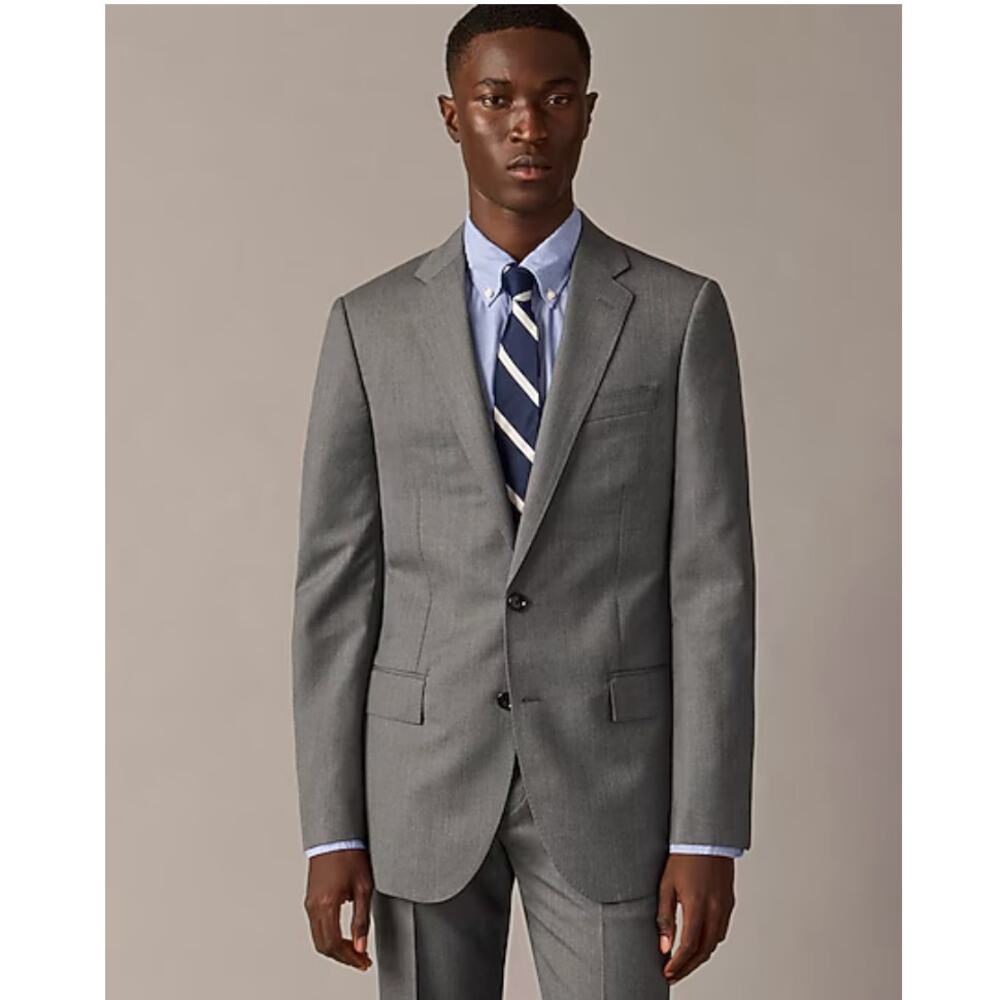 J.Crew Ludlow Jacket Slim-Fit Suit Jacket Gray Mens Size 44R